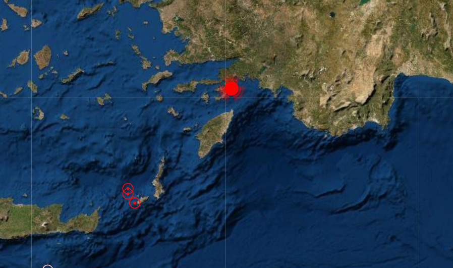 Σεισμός 5,4 Ρίχτερ βόρεια της Ρόδου