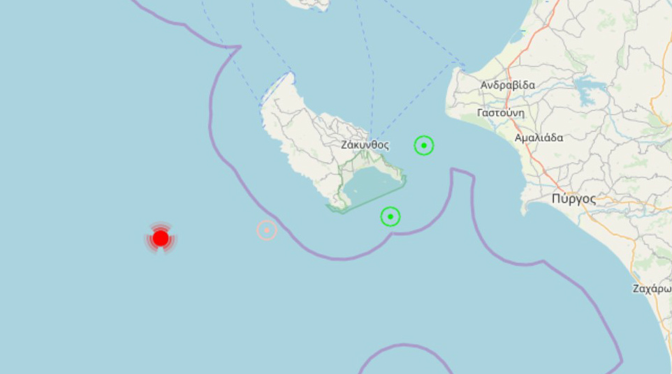 Σεισμός 4,3 Ρίχτερ κοντά στη Ζάκυνθο