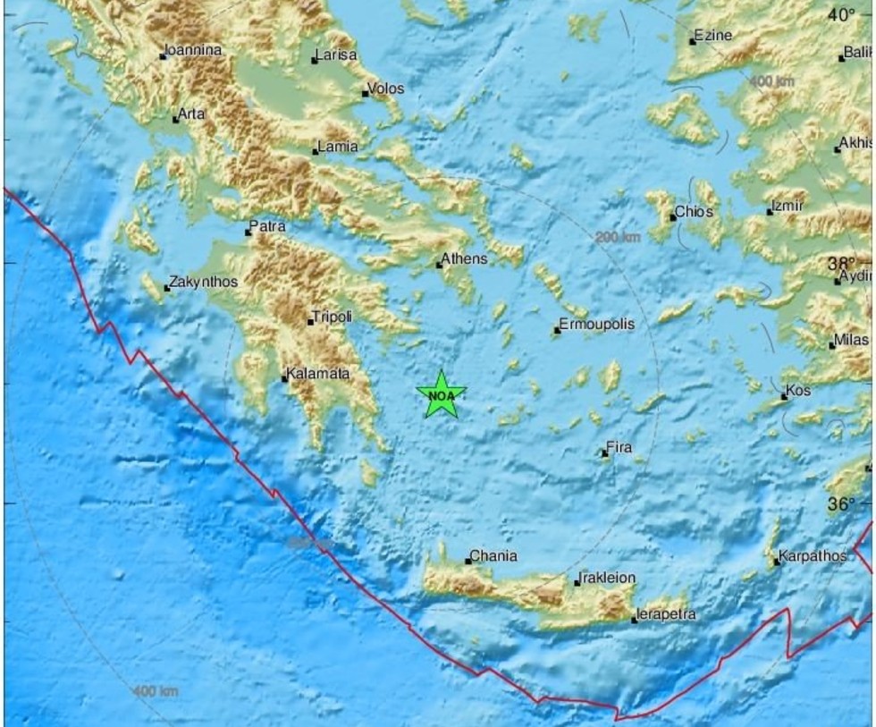 Ισχυρός σεισμός στο Αιγαίο – Αισθητός και στην Κρήτη