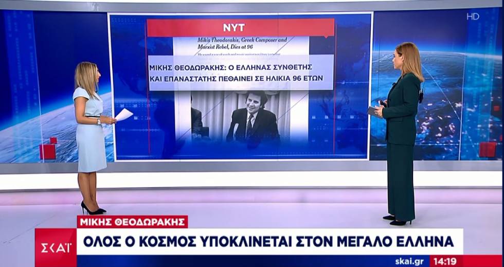 Ο ΣΚΑΪ λογόκρινε τους New York Times για τον Μίκη