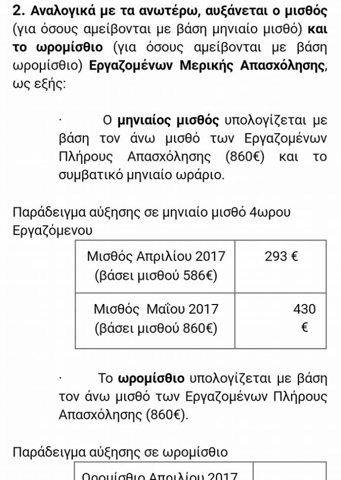 Πρωτότυπη μισθολογική εξίσωση προς τα πάνω