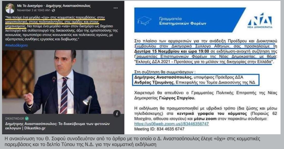 Επίθεση Θέμη Σοφού για το «χρίσμα» της Ν.Δ. στον Δημήτρη Αναστασόπουλο