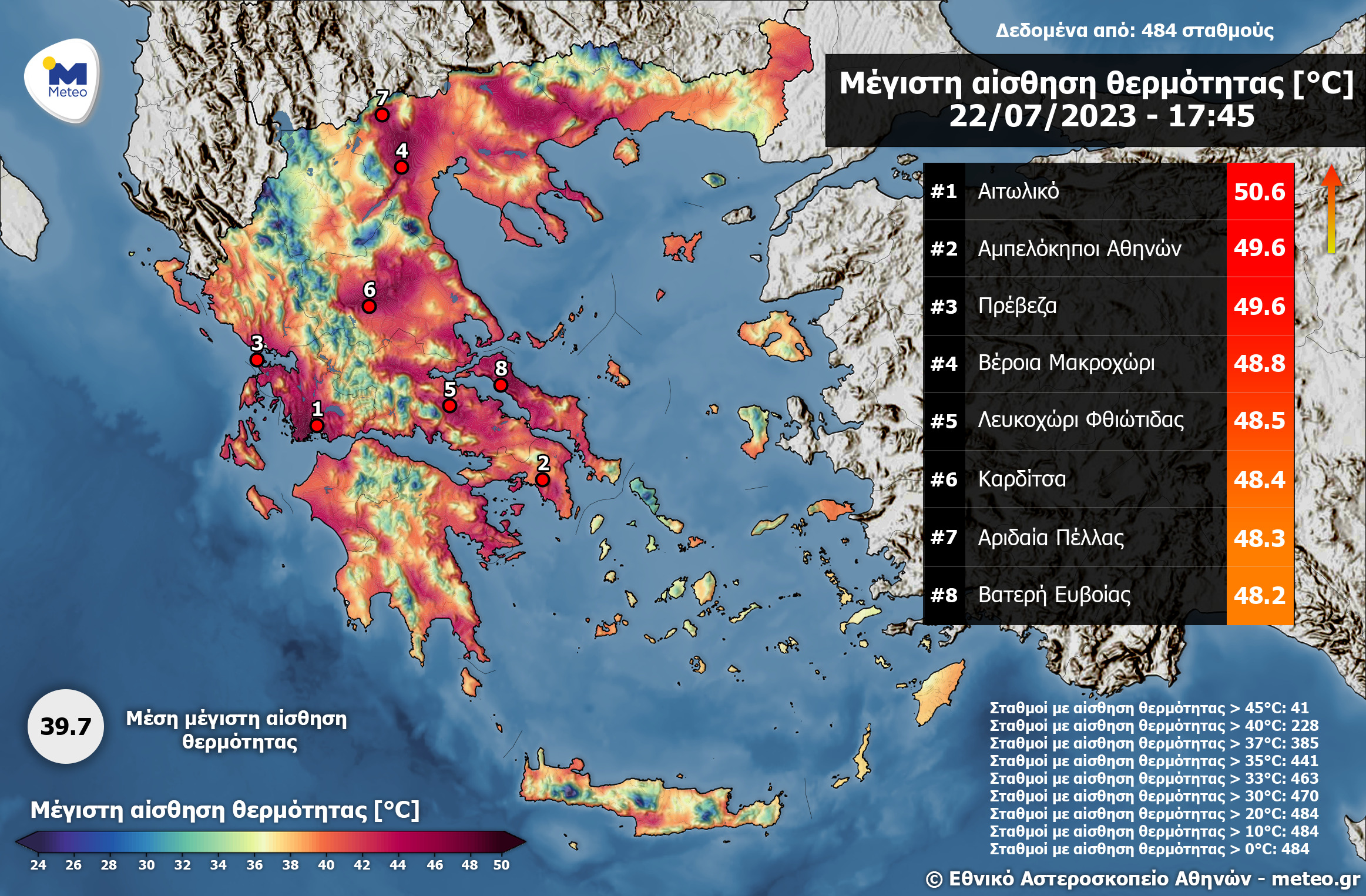 Έσπασαν τα θερμόμετρα: στους 44°C ο υδράργυρος, στους 50 η αισθητή θερμοκρασία