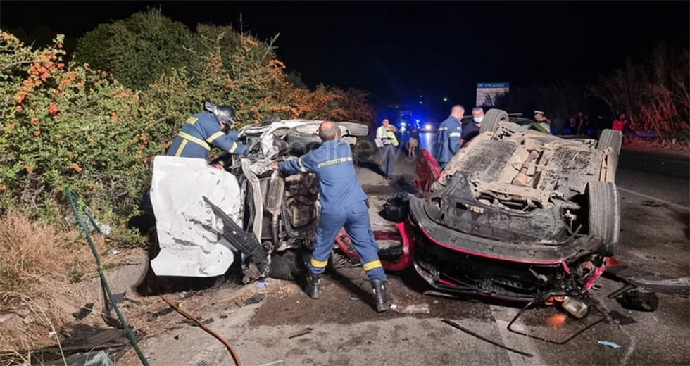 Σοβαρό τροχαίο στα Χανιά με δύο νεκρούς και πέντε τραυματίες