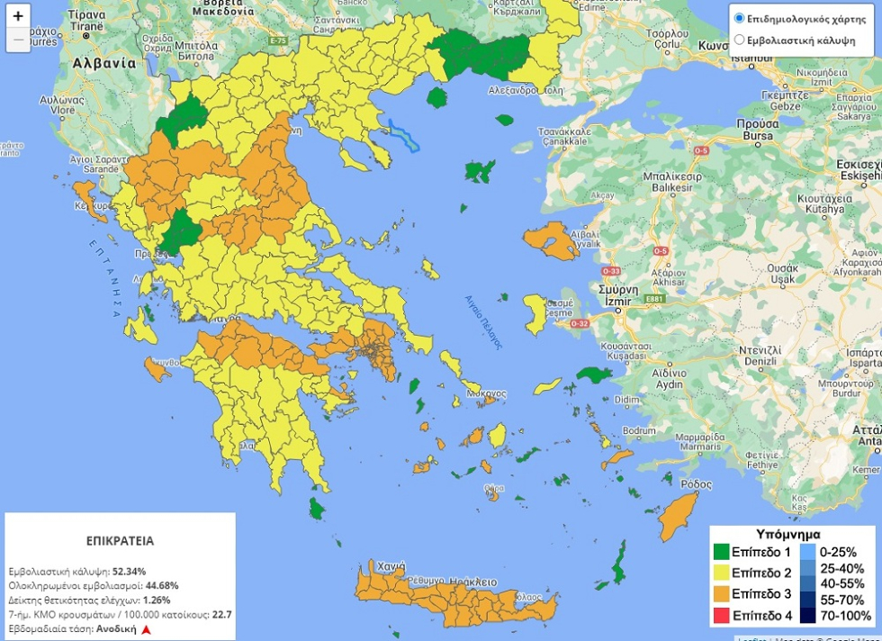 Στο πορτοκαλί όλη η Κρήτη, με τεστ οι ανεμβολίαστοι εργαζόμενοι στον τουρισμό