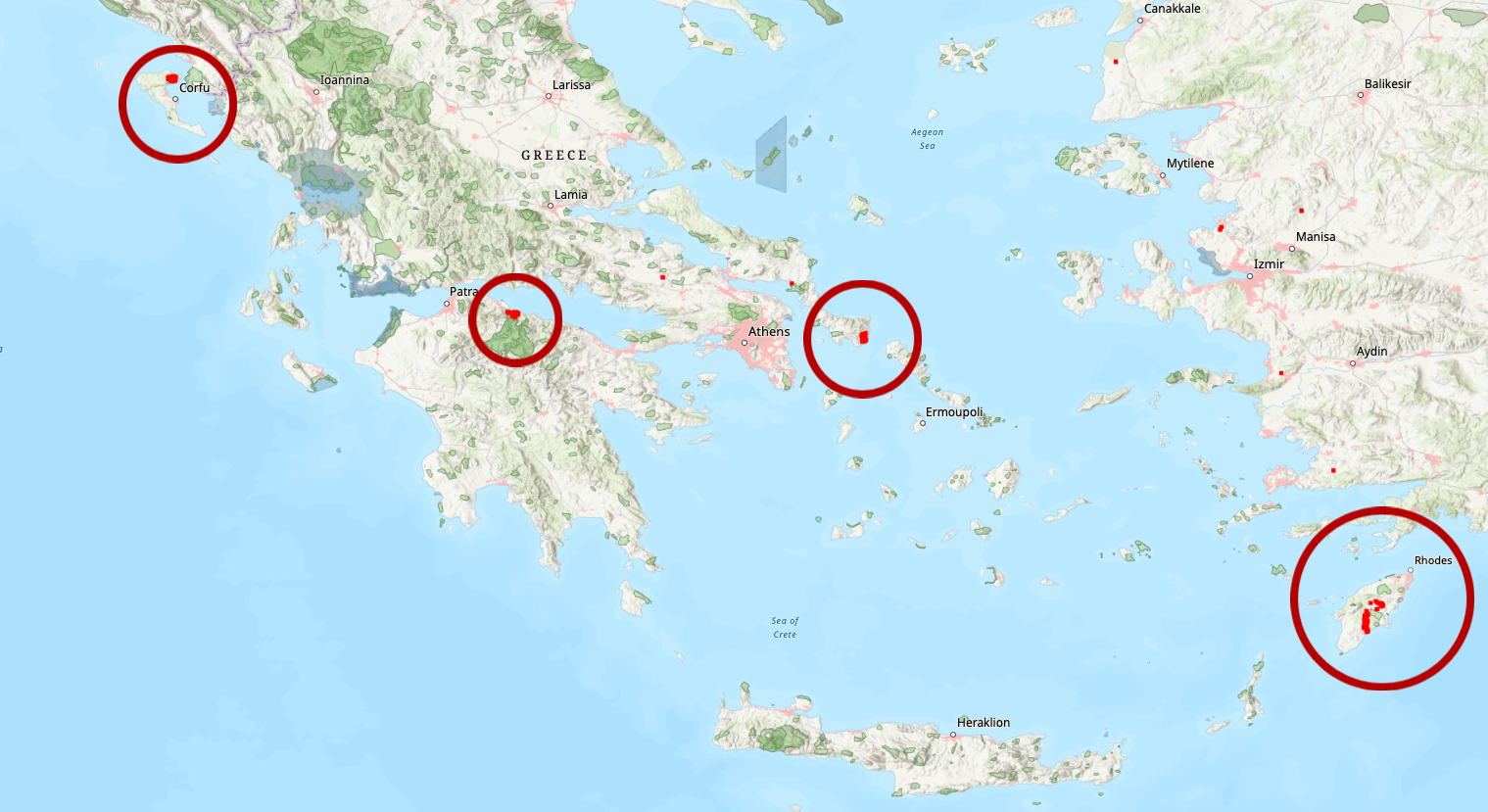 Πύρινη κόλαση σε Ρόδο και Κέρκυρα – Τραγωδία στην Κάρυστο