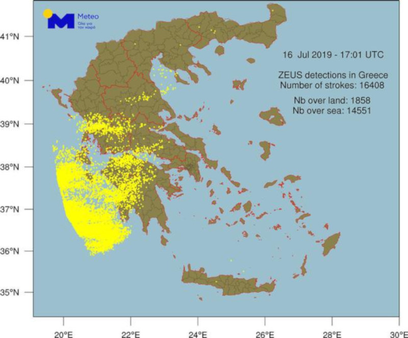 Υποχωρεί ο «Αντίνοος» από το μεσημέρι – 15.000 κεραυνοί έπεσαν την Τρίτη